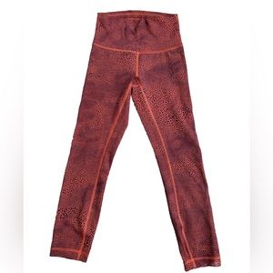 Lululemon Wunder Train High-Rise Crop 23" Crackle Glaze Vintage Orange Size 4